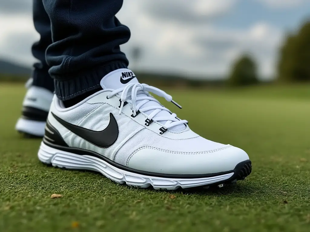 Golfer wearing Nike golf shoes.