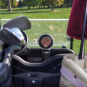 Mr. Heater product in a golf cart cupholder