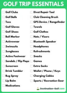 Golf Trip Checklist