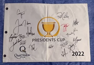 Presidents Cup Team USA Signed Flag 2022