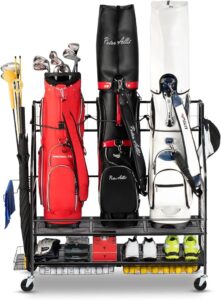 3 Golf Bag Storage Garage Organizer