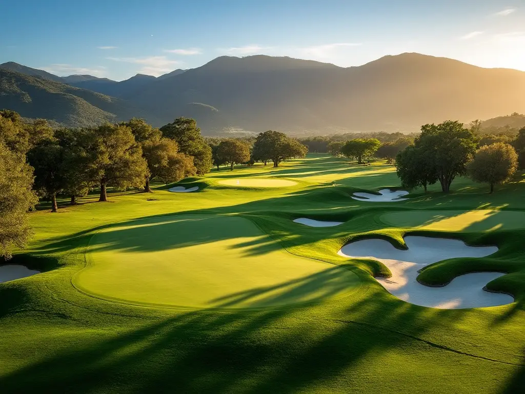 Golf course in Napa Valley, California, during autumn.