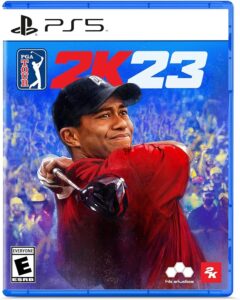 The cover of the PGA Tour 2K23 video game featuring Tiger Woods.