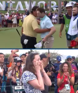 Brian Campbell's wife reacts as he wins the 2025 Mexico Open