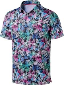 Tropical Leaf Explosion Fun Golf Polo