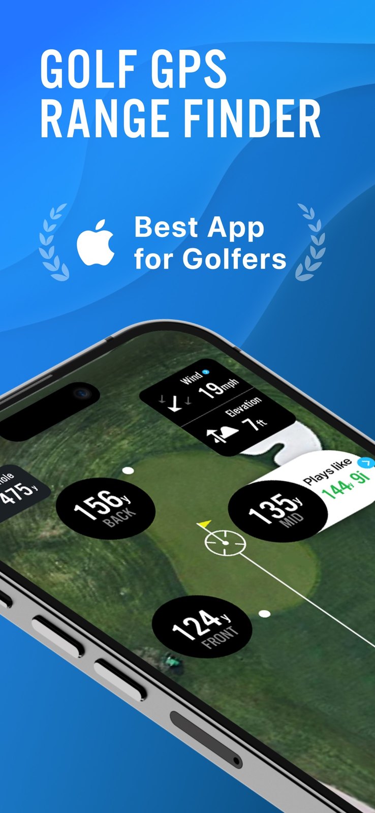 18Birdies Premium official App Store screenshot of GPS range finder and plays-like club rec