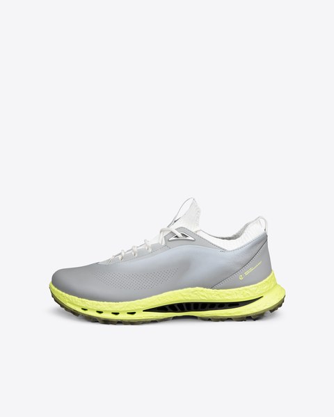 ECCO Biom C5 Gore-Tex men's spikeless golf shoe in gray with lime midsole