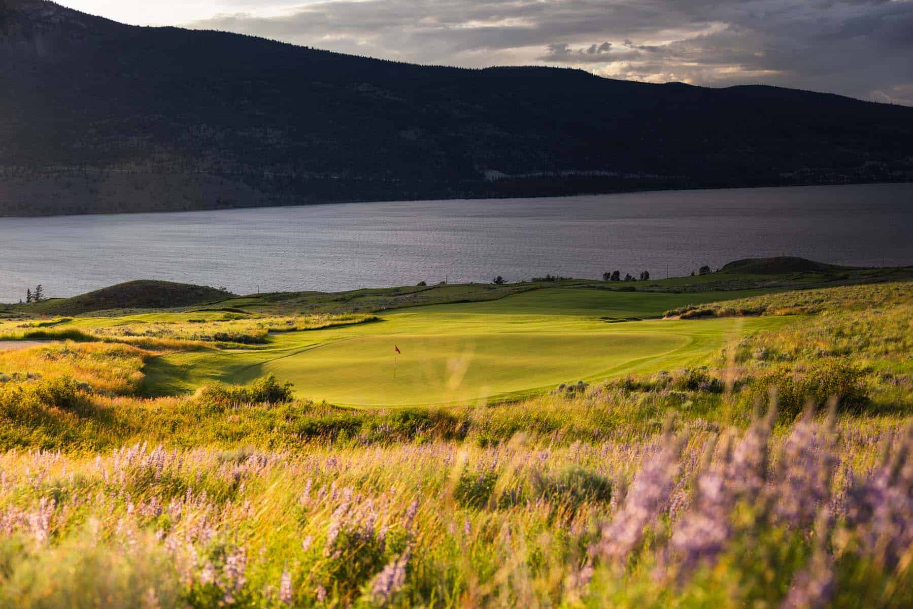 Sagebrush Golf Club in the Nicola Valley, British Columbia, looking down the first hole toward the ranchland.