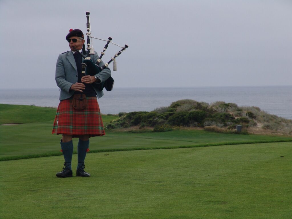 Bagpiper at Spanish Bay, Pebble Beach