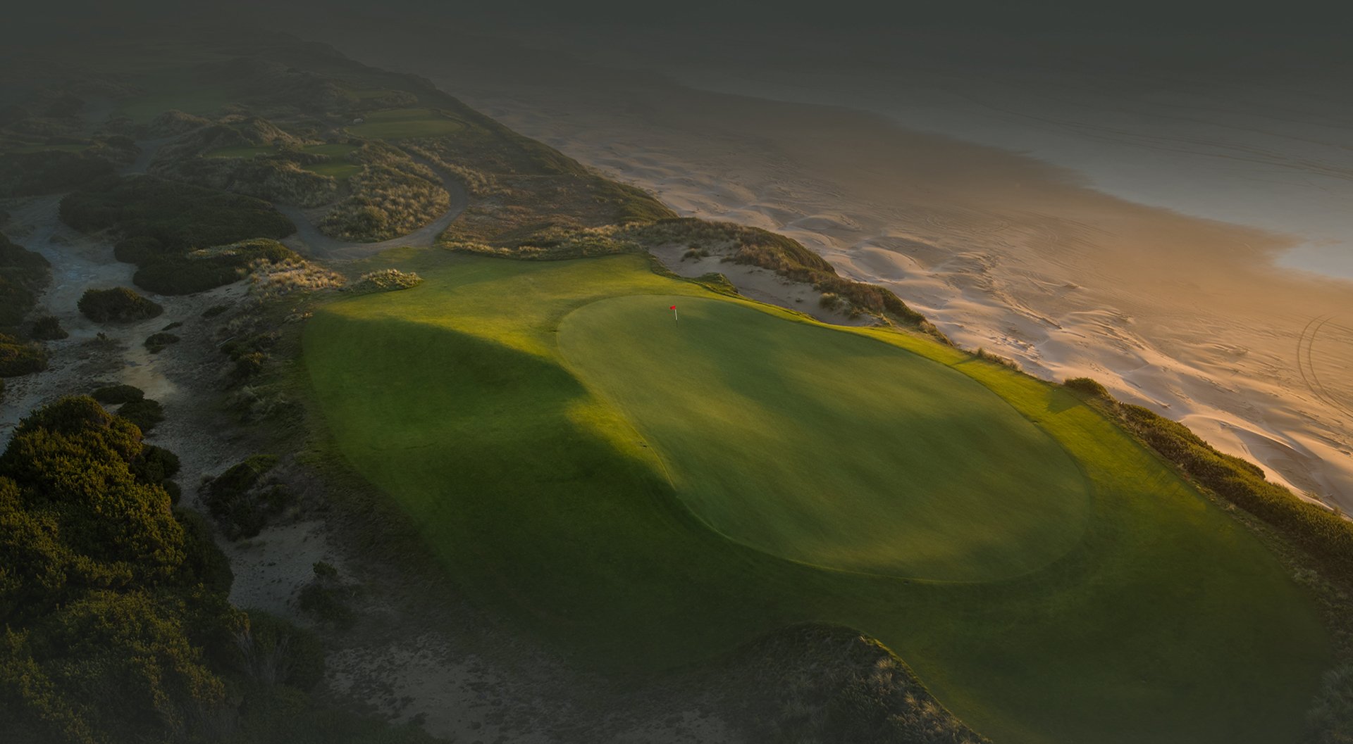 Fairways and sand dunes at Bandon Dunes Golf Resort on the Oregon coast