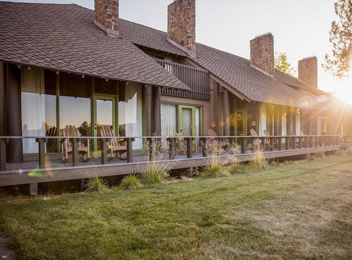 Sunriver Resort lodge village in fall colors, Central Oregon.