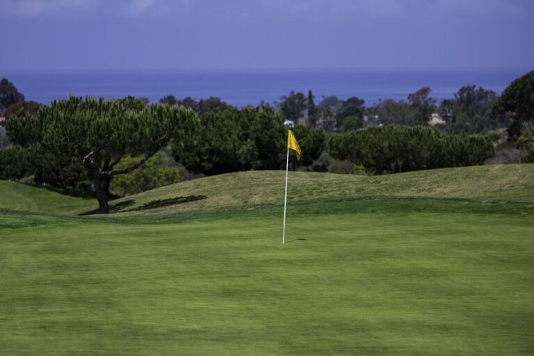 Putting green at Encinitas Ranch Golf Course overlooking the Pacific Ocean.