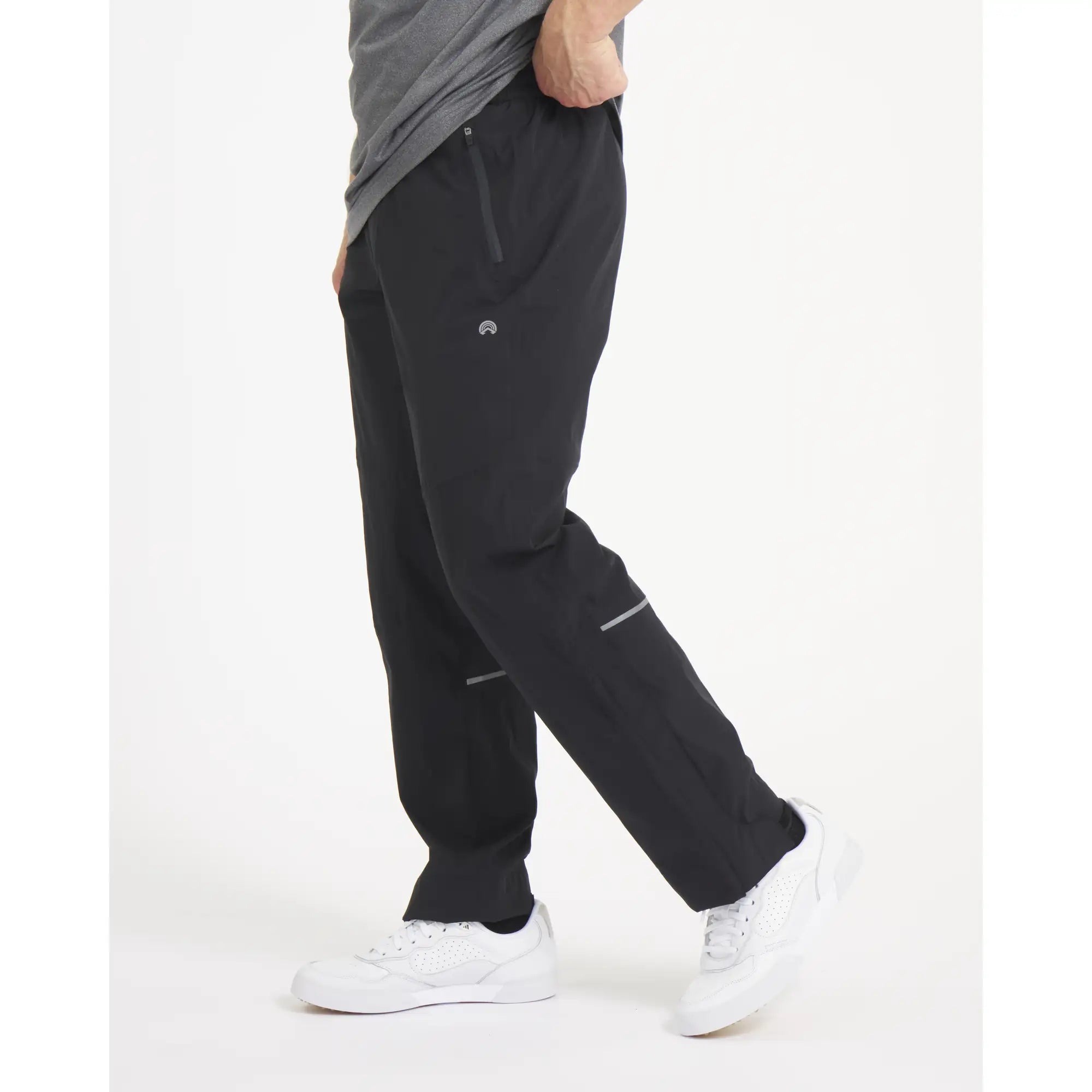 Sun Mountain Stratus Pant black golf rain pants on model