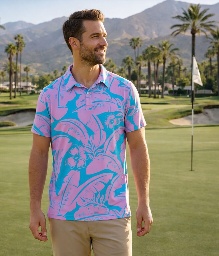 Tipsy Elves Tropical Tee Time Golf Polo