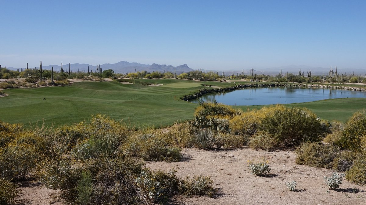 Third hole of the Saguaro nine at The Golf Club at Dove Mountain near Tucson